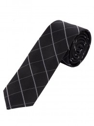 Schmale Krawatte kultiviertes Linienkaro schwarz
