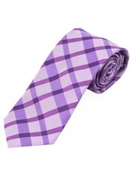 Karo-Muster-Herrenkrawatte violett weiß
