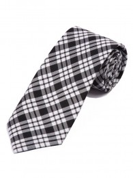 Glencheckdesign-Krawatte schwarz perlweiß