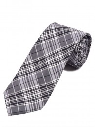Karo-Design-Krawatte schwarz perlweiß