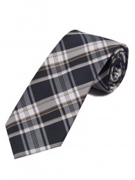 Karo-Design-Krawatte dunkelgrau silber