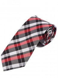 Schottenkaro-Krawatte schwarz rot und silber