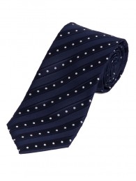 Schmale Krawatte Streifen Tupfen navyblau