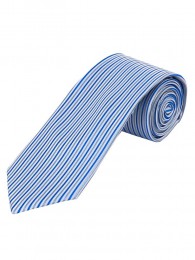 Krawatte vertikales Streifendessin weiß royalblau