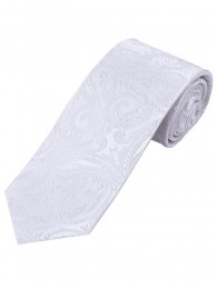 Paisley-Muster-Krawatte unifarben perlweiß