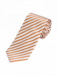 Krawatte  XXL dünne Streifen perlweiß goldgelb