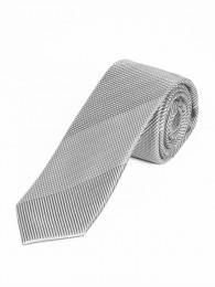 Überlange Krawatte silbergrau Struktur-Pattern