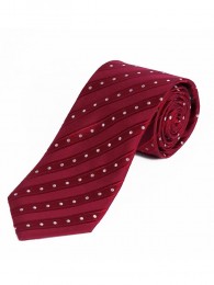Krawatte Überlänge  Streifen Pünktchen rot