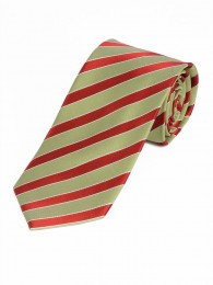 Lange Krawatte edles Streifen-Dessin hellgrün rot