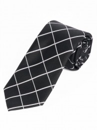 XXL-Krawatte gediegenes Linienkaro tiefschwarz