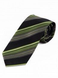 Stylische XXL-Krawatte gestreift teerschwarz weiß