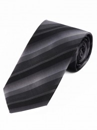 Lange Streifen-Krawatte silber schwarz