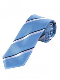 XXL Krawatte modisches Streifen-Muster hellblau tiefschwarz schneeweiß