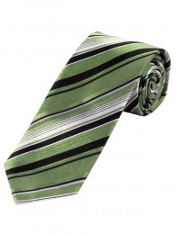 Stylische Krawatte XXL gestreift teerschwarz weiß
