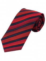 Modische  XXL Krawatte gestreift rot navy schwarz
