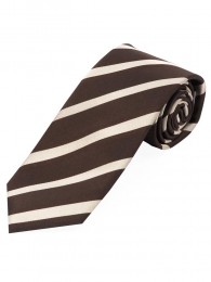 Lange Streifen-Krawatte schokoladenbraun beige