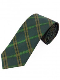 Lange Krawatte elegantes Linienkaro edelgrün braun