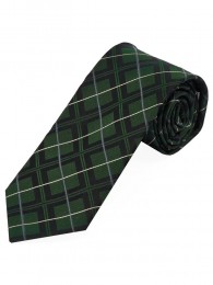 Lange Krawatte gediegenes Linienkaro dunkelgrün