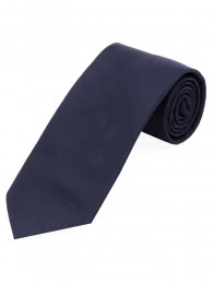 Überlange Satin-Krawatte Seide unifarben navyblau