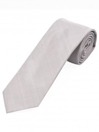 Lange Satin-Krawatte Seide monochrom silber