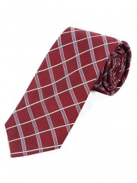 Lange Krawatte elegantes Linienkaro rot schneeweiß