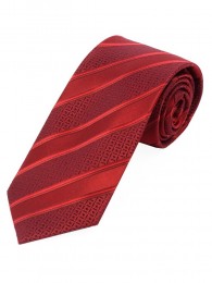 Lange Krawatte Struktur-Dekor Streifen rot rubin