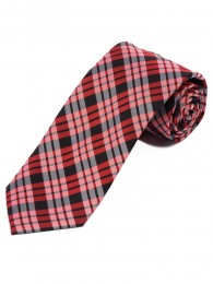 Lange Schottenkaro-Krawatte schwarz rot