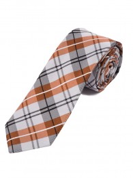 Überlange Glencheckdesign-Krawatte silber braun