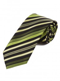 XXL Krawatte dynamisches Streifendesign  tintenschwarz olivgrün hellgrün