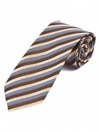 XXL Krawatte stylisches Streifendesign  champagner eisblau schokoladenbraun