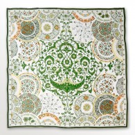 Markantes Halstuch florales Design waldgrün