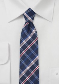 Krawatte marineblau Glencheckmuster
