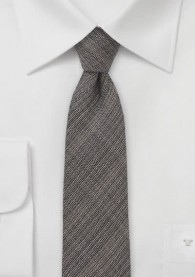 Krawatte schlank mokkabraun mit Wolle