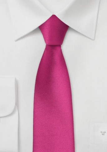 Schmale Krawatte magenta-rot