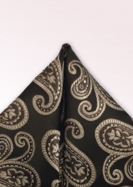 Ziertuch Paisley-Muster schwarz und sandfarben