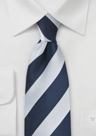 Clip-Krawatte gestreift marineblau perlweiß