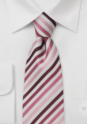Herren Krawatte gestreift pink