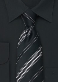 Gestreifte Krawatte schwarz weiß