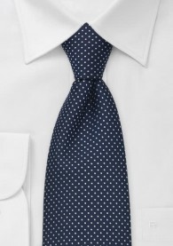 Krawatte dunkelblau weiße Tupfen