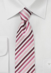 Schmale Krawatte gestreift pink