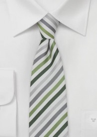 Krawatte schmal fein gestreift wiesengrün