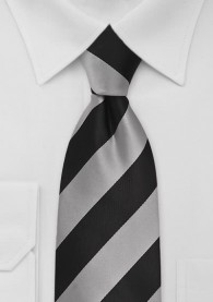 Krawatte Streifen schwarz silbergrau