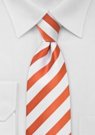 Krawatte Streifen orange weiß