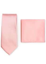 Krawatte und Ziertuch im Set - rosa