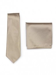 Set Krawatte Ziertuch sand strukturiert