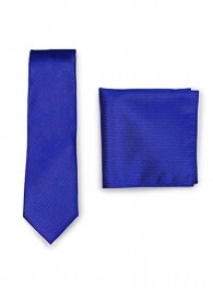Set Krawatte Kavaliertuch blau Struktur