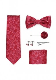 Geschenkbox Paisleymuster rot  mit Krawatte,