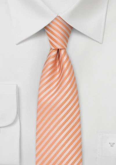 Schmale Krawatte orange Streifen