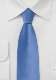 Blaue Krawatte schmal mit Satin-Glanz