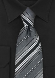 Krawatte Streifen silber schwarz
